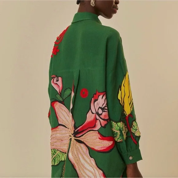 FARM Rio Green Floral Blouse - Picture 4 of 13